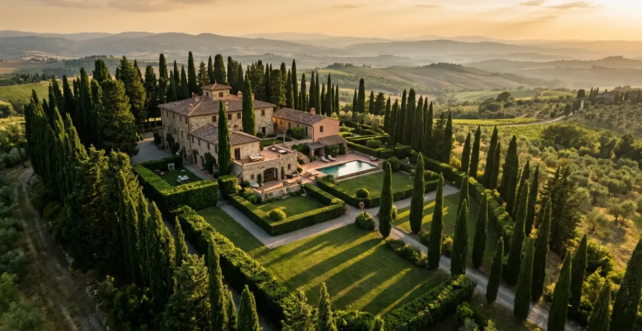 Villa di lusso con elementi di privacy e sicurezza