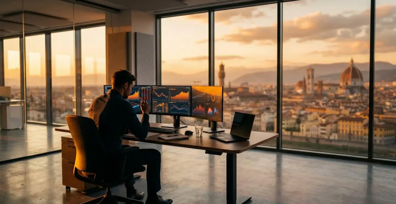 Analisi delle curve forward dei tassi di interesse su schermo professionale