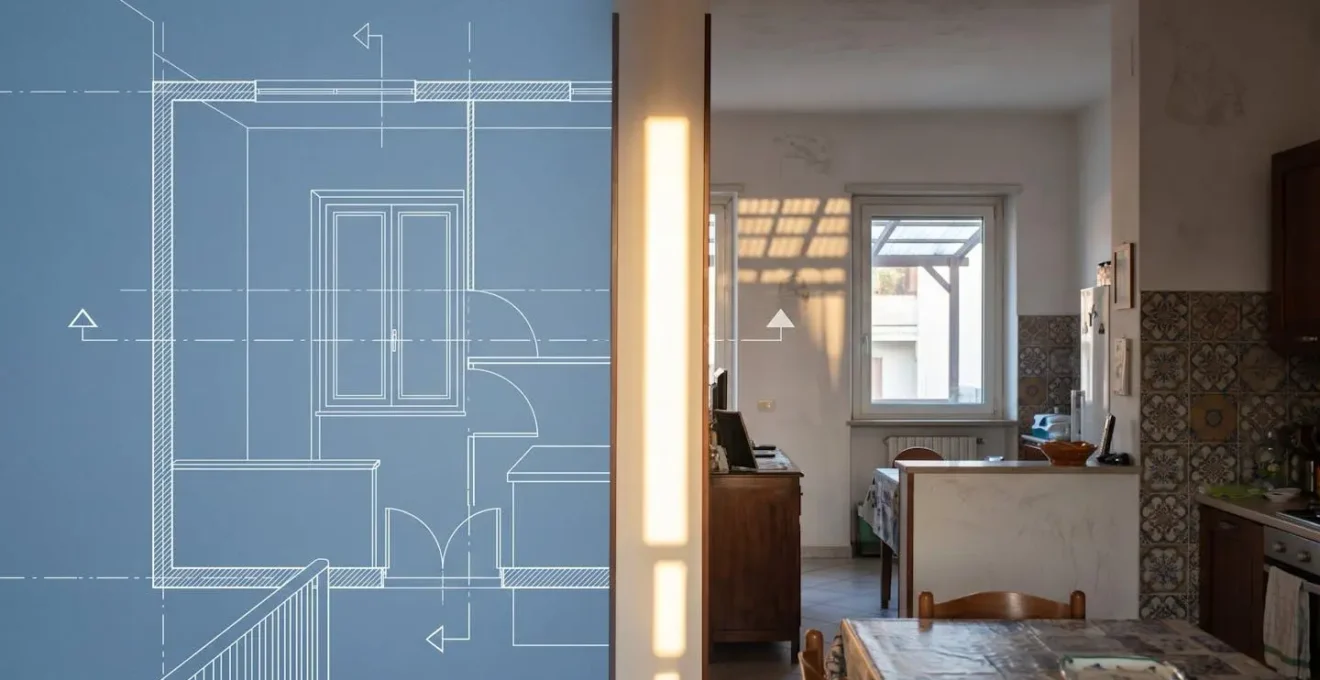 Vista divisa di un immobile mostrando conformità catastale e difformità urbanistica