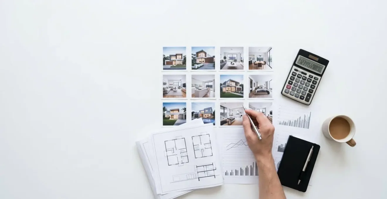 Analisi comparativa di mercato con grafici e documenti immobiliari