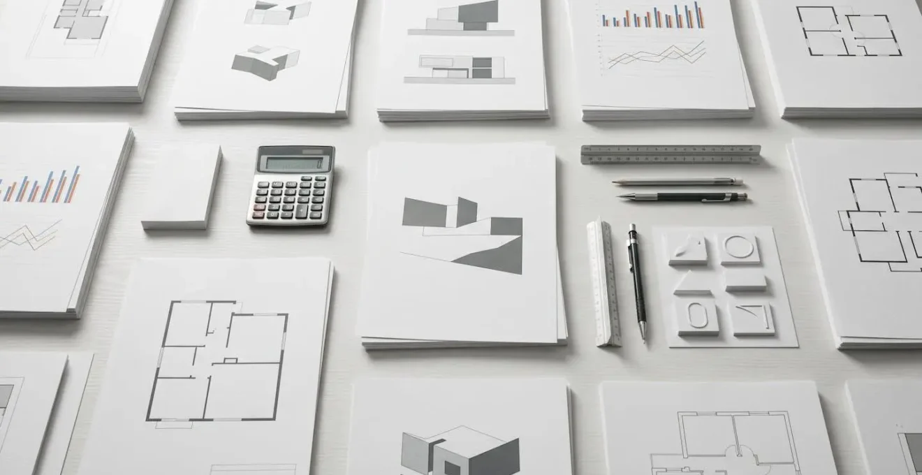 Documenti professionali di valutazione immobiliare organizzati per presentazione ufficiale